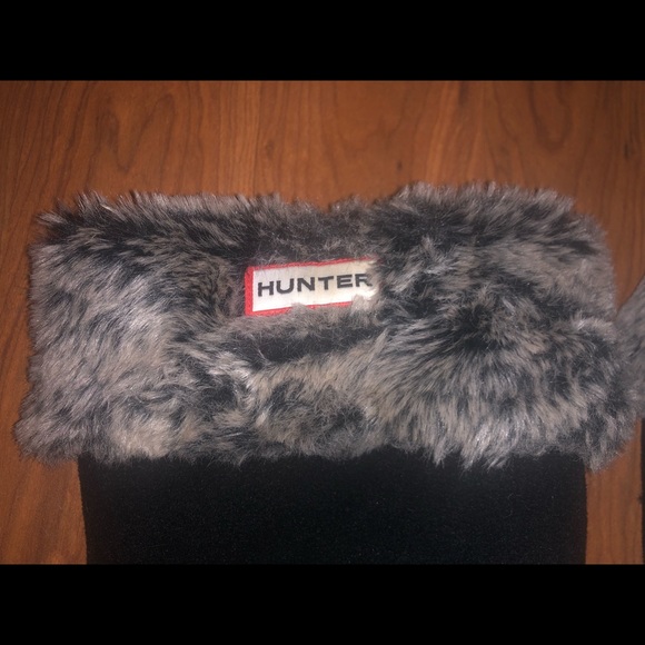 Black Hunter Boots + Fur Fleece Inserts US size 7 - Picture 8 of 8